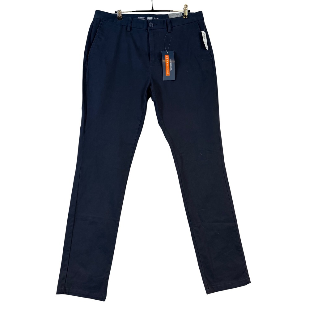 Old Navy Mens Ultimate Slim Built-In Flex Chino Pants Navy Blue 34x34 Khakis